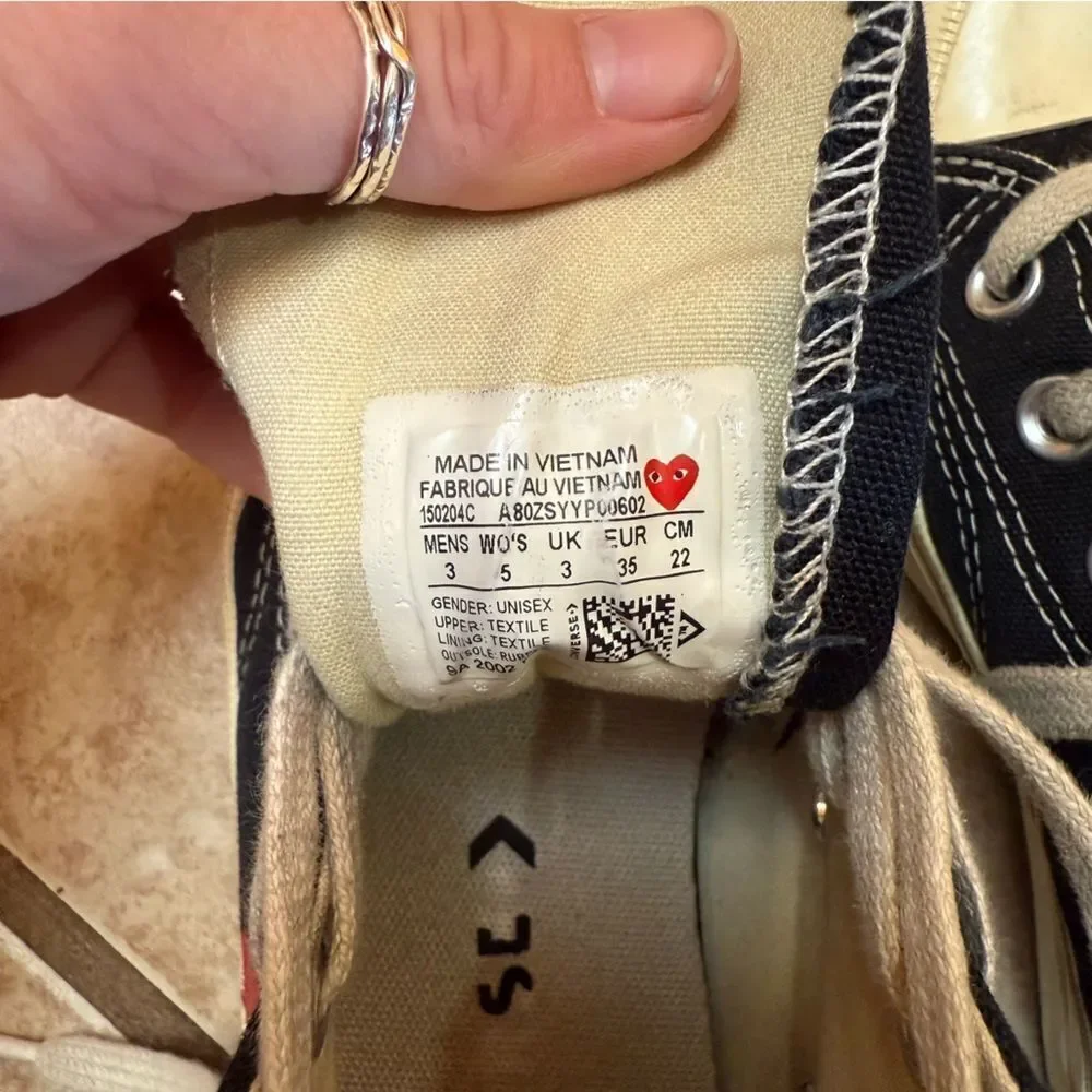 Converse Comme des Garcons PLAY size 5 women’s